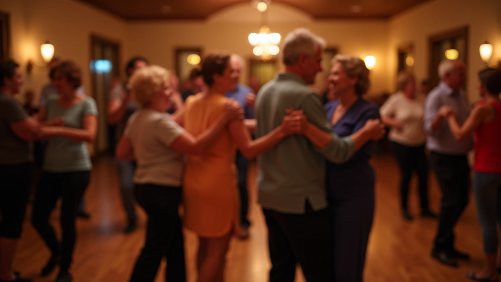 Two dancers practicing bachata in a group class setting at a Dublin dance venue